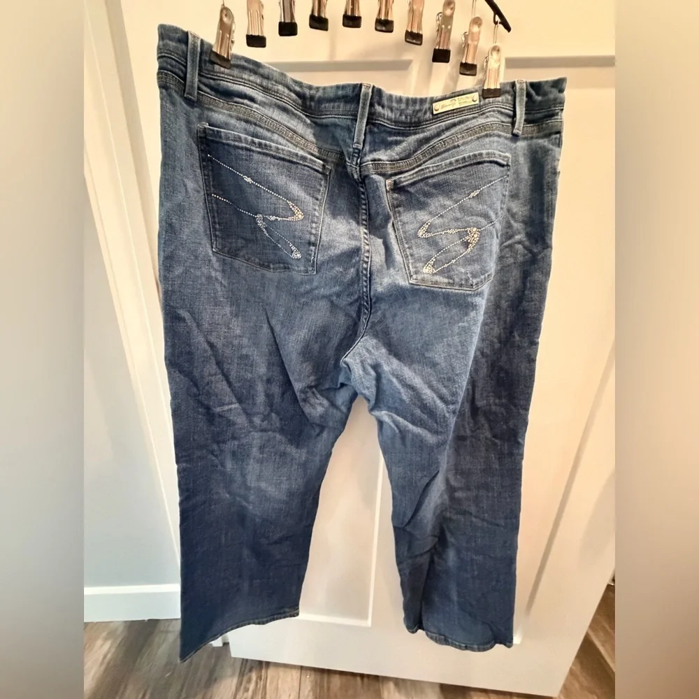 Seven7 Denim Rhinestone Embellished Jeans Women’s Size 24 Stretch Blue Plus Size